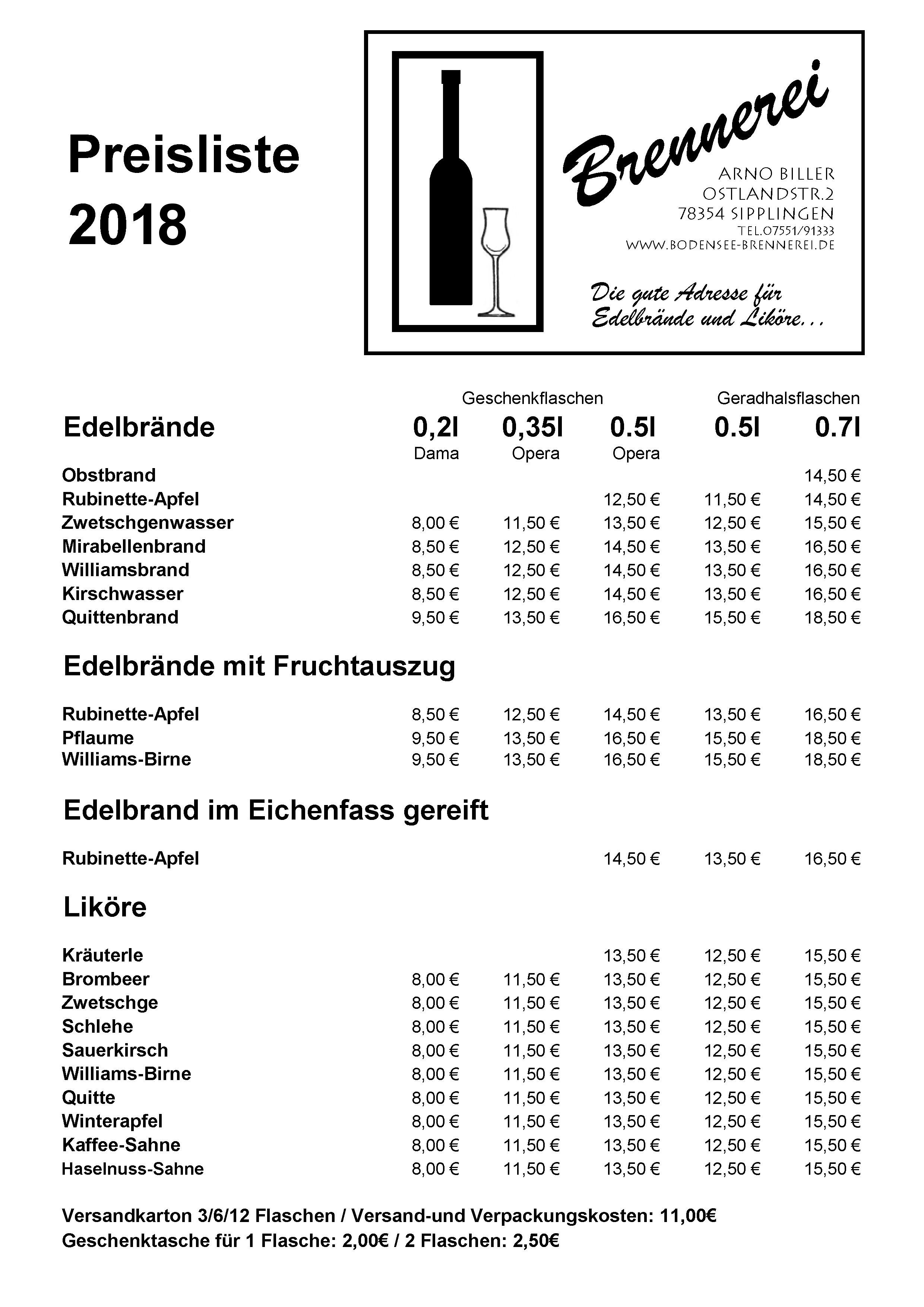 Preisliste